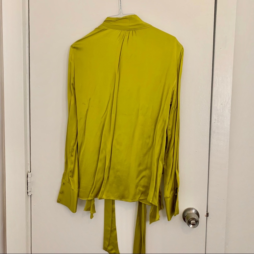 Zara Chartreuse Ruffle Blouse - Picture 4 of 6